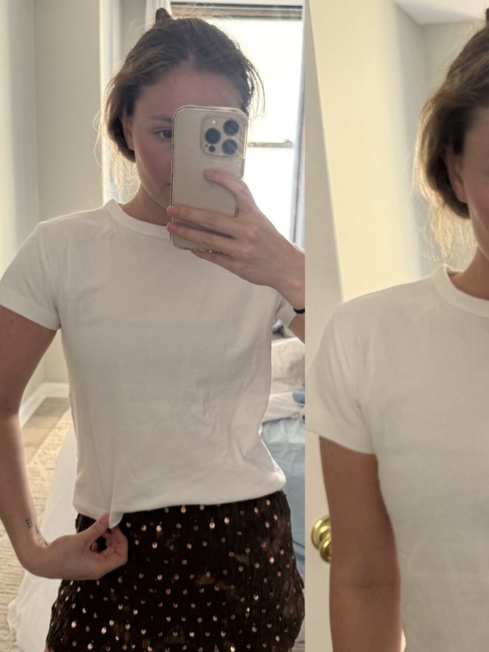 Aritzia White Basic Baby Tee